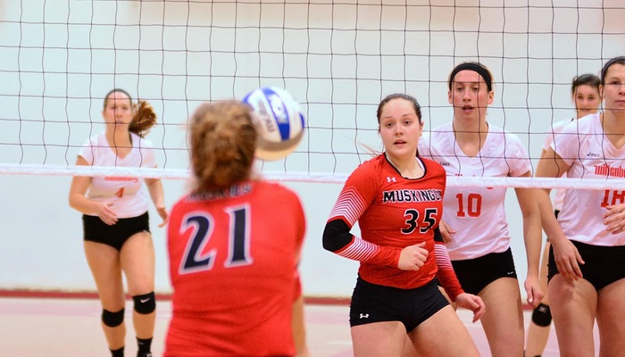 Muskingum Volleyball Splits at day two of the Classic Columbus Battle